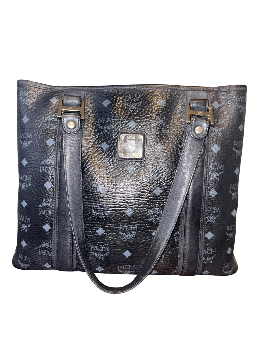 MCM Visetos Leather Tote Bag